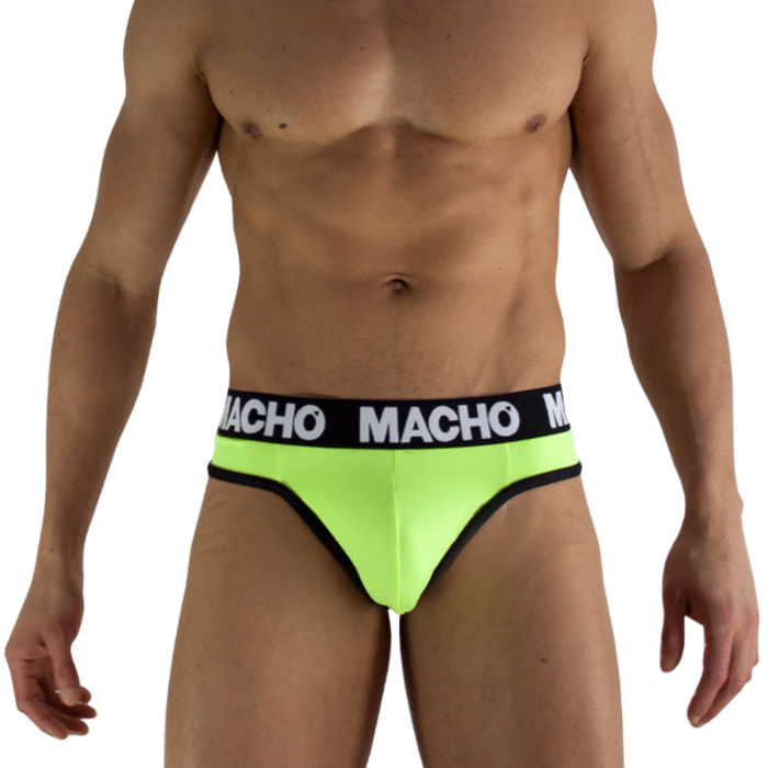 MACHO - MTG001 FLUORESCENT YELLOW THONG SIZE S MACHO - MTG001 FLUORESCENT YELLOW THONG SIZE S