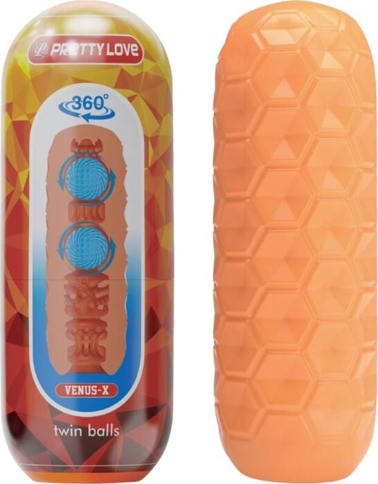 Masturbador Masculino Pretty Love Twin Balls Naranja Masturbador Masculino Pretty Love Twin Balls Naranja