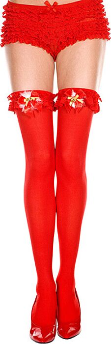 Calza opaca Music Legs con fiocco e campanellino Calza opaca Music Legs con fiocco e campanellino