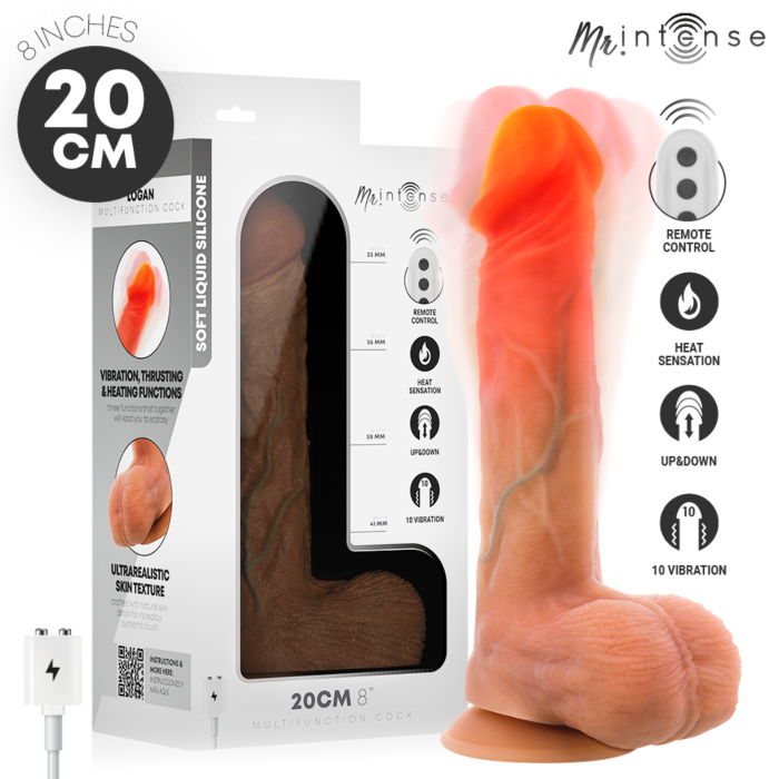 MR INTENSE - LOGAN VIBRATOR DILDO SILICONE WITH HEAT EFFECT AND REMOTE CONTROL 20 CM -Ø- 4,1 CM MR INTENSE - LOGAN VIBRATOR DILDO SILICONE WITH HEAT EFFECT AND REMOTE CONTROL 20 CM -Ø- 4,1 CM