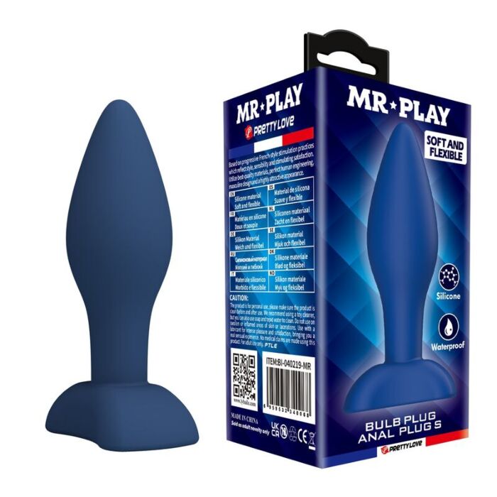 MR PLAY - TAPERED SILICONE ANAL PLUG BLUE S MR PLAY - TAPERED SILICONE ANAL PLUG BLUE S