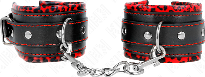 Muñequera BDSM KINK Ajustable Rojo/Negro Muñequera BDSM KINK Ajustable Rojo/Negro