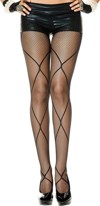 Panty a rete Music Legs con motivo zig-zag