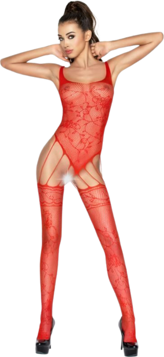 Passion woman bs034 bodystocking rojo talla unica