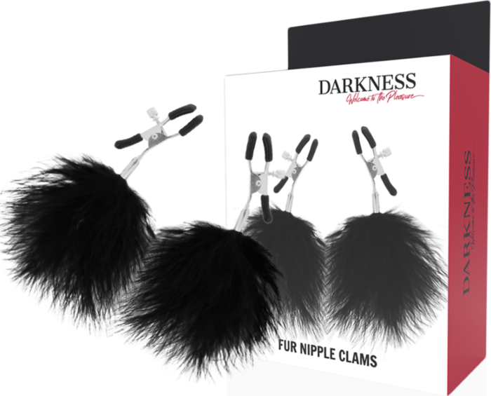 Pinze per Capezzoli DARKNESS con Pomponi | Stimulazione Sensibile
