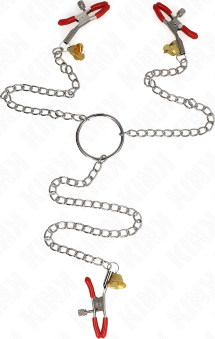 Pinzas para Pezones KINK Doradas con Cascabel