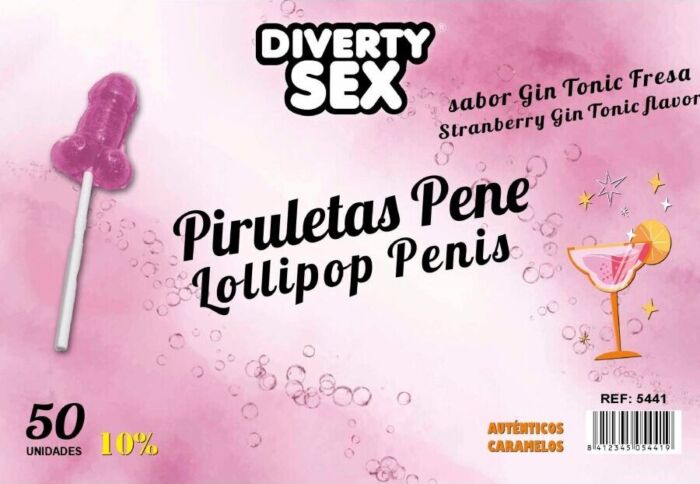 Piruletas Pene Diablo Goloso Sabor Gin Tonic Piruletas Pene Diablo Goloso Sabor Gin Tonic