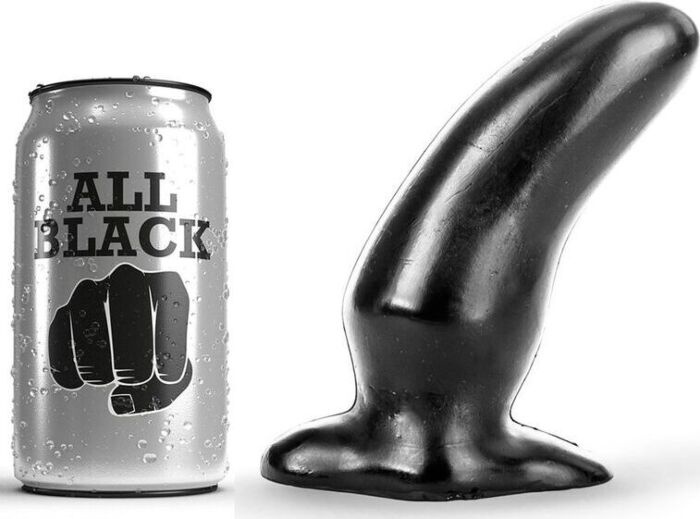 Plug anale All Black 13 cm curvo per stimolazione G Plug anale All Black 13 cm curvo per stimolazione G
