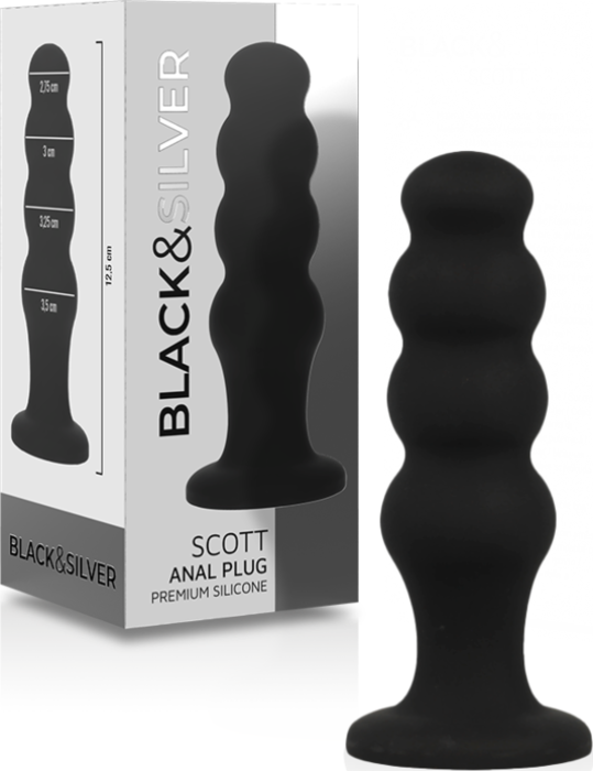 Plug anale BLACK&SILVER Scott in silicone premium Plug anale BLACK&SILVER Scott in silicone premium