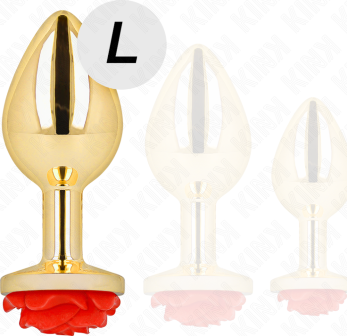 Plug Anal KINK Rosa con Rosa Roja Elegante