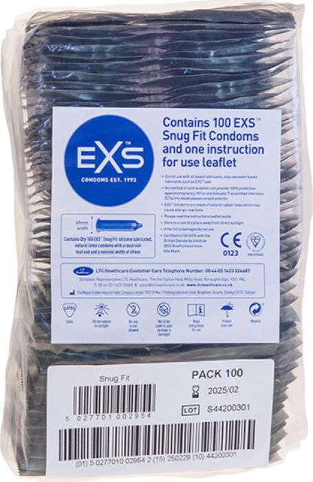 Preservativi Exs Snug fit 49 mm (Pack 100) Preservativi Exs Snug fit 49 mm (Pack 100)