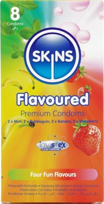 Preservativos Skins Pack 8 Sabores Premium Preservativos Skins Pack 8 Sabores Premium