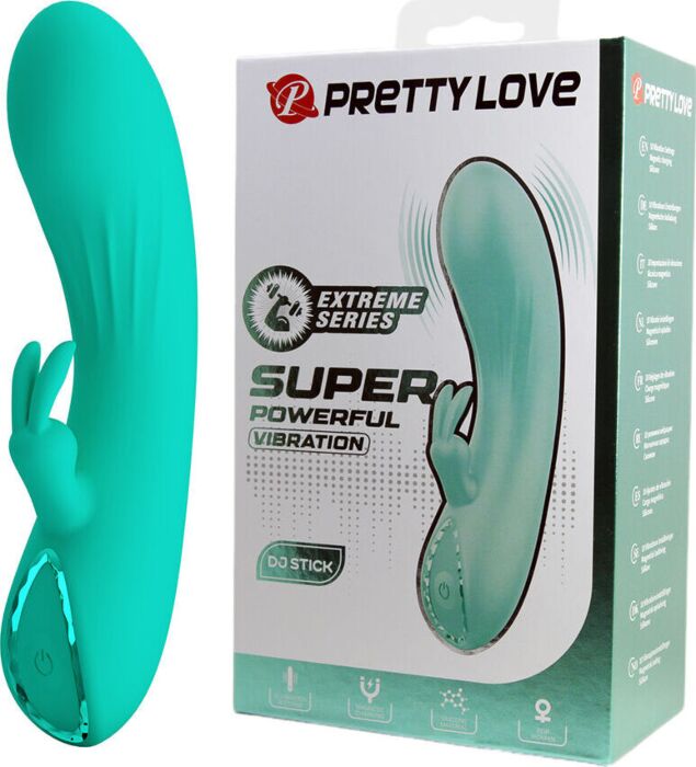 Vibratore Pretty Love DJ Stick con stimolatore clitorideo Vibratore Pretty Love DJ Stick con stimolatore clitorideo