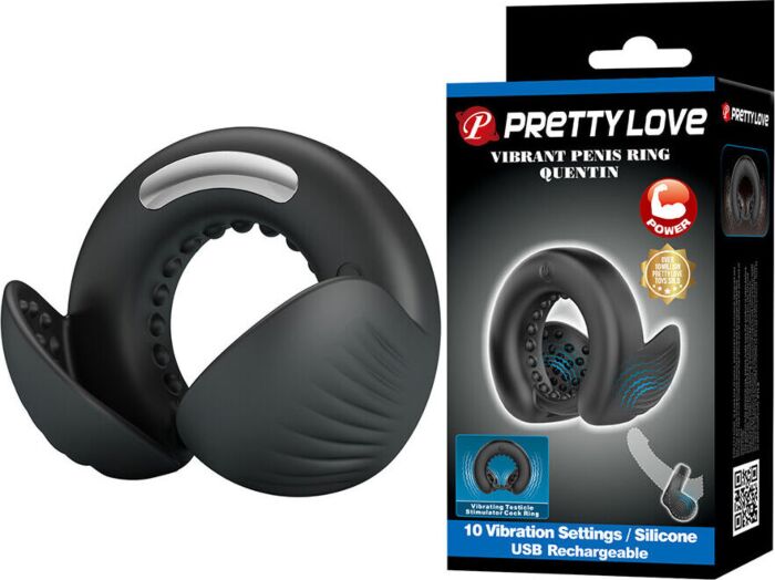 Anello per pene Pretty Love Quentin con stimolatore testicolare Anello per pene Pretty Love Quentin con stimolatore testicolare