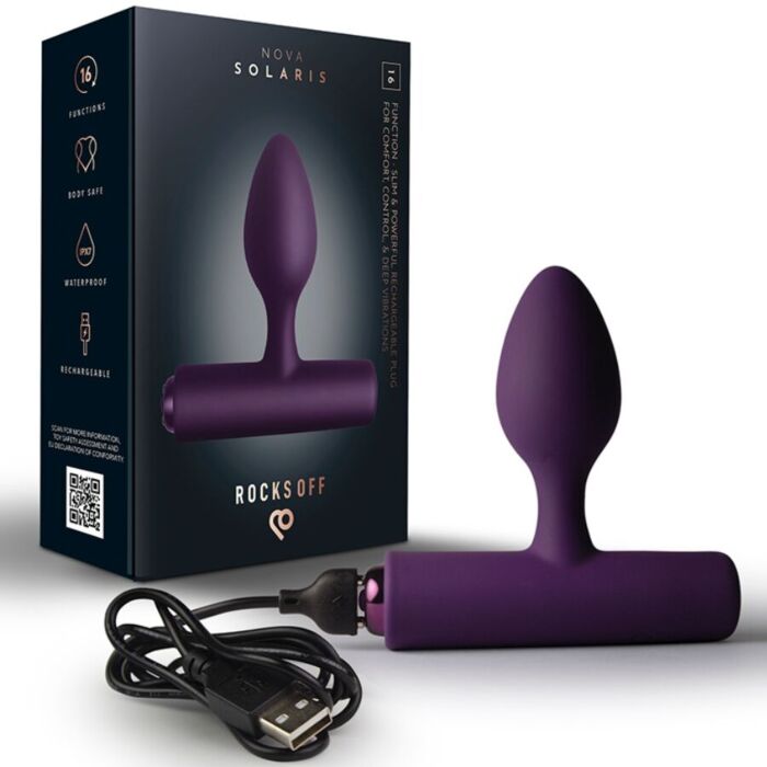 ROCKS-OFF - NOVA SOLARIS RECHARGEABLE SLIM & POWERFUL ANAL PLUG 16 FUNCTION PURPLE ROCKS-OFF - NOVA SOLARIS RECHARGEABLE SLIM & POWERFUL ANAL PLUG 16 FUNCTION PURPLE