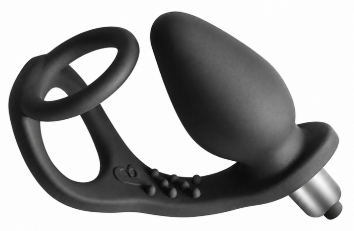 Vibratore prostatico ROCKS-OFF RO-ZEN doppio anello Nero Onice