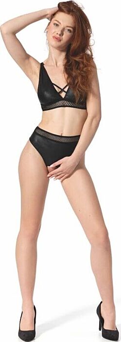 Tanga Crotchless Passion Kristteen Negro S/M