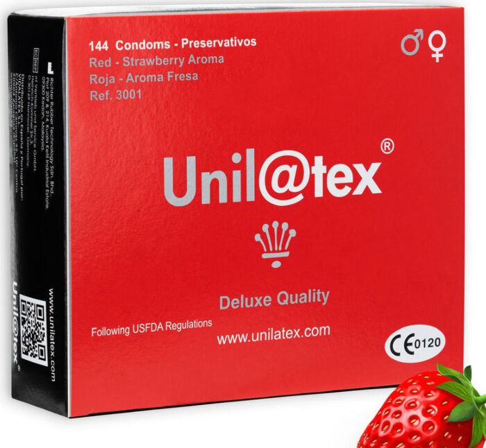 Unilatex preservativos rojos/fresa 144 uds Unilatex preservativos rojos/fresa 144 uds
