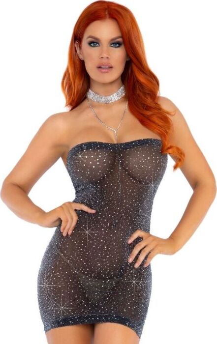Abito tubino Leg Avenue con strass e lurex