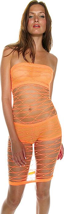 VESTIDO RED LYCRA C/HOTPANTS NARANJA