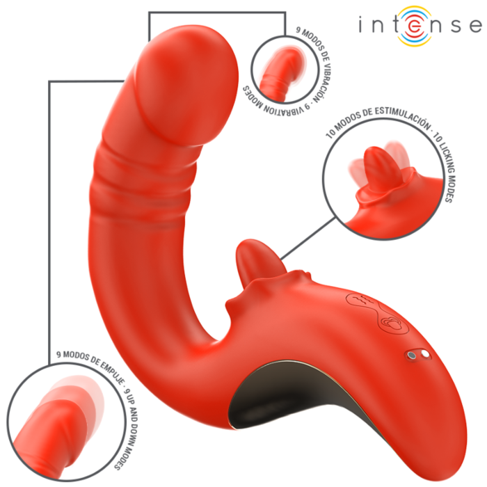 Vibrador Intense Paulina Estimulador Doble Rojo Vibrador Intense Paulina Estimulador Doble Rojo