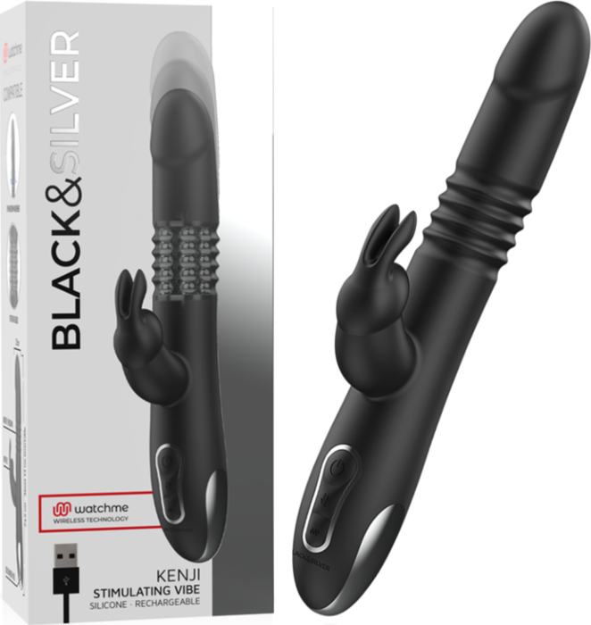 Vibratore Punto G BLACK&SILVER Kenji Up & Down Vibratore Punto G BLACK&SILVER Kenji Up & Down