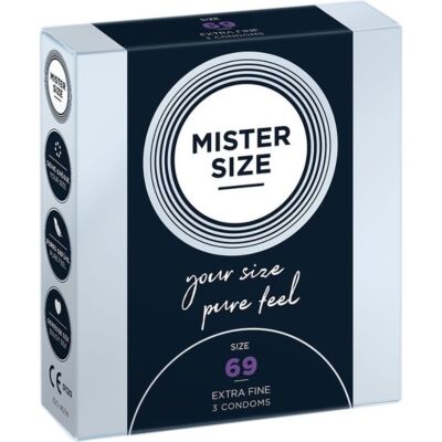 Mister size 69- preservativos extrafinos (confezione da 3)