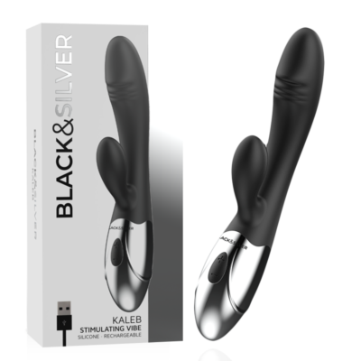 Vibratore Rabbit Black&Silver Kaleb Potente e Elegante