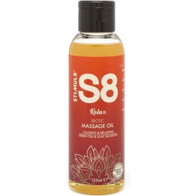 Olio da massaggio relax S8: tè verde e fiore lilla - 125ml