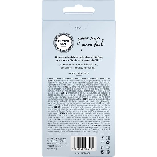 Mister taglia 64 (confezione da 10) - preservativo naturale
