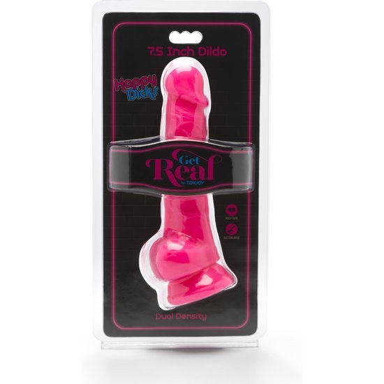 Happy dicks dildo con testicoli 19cm - rosa