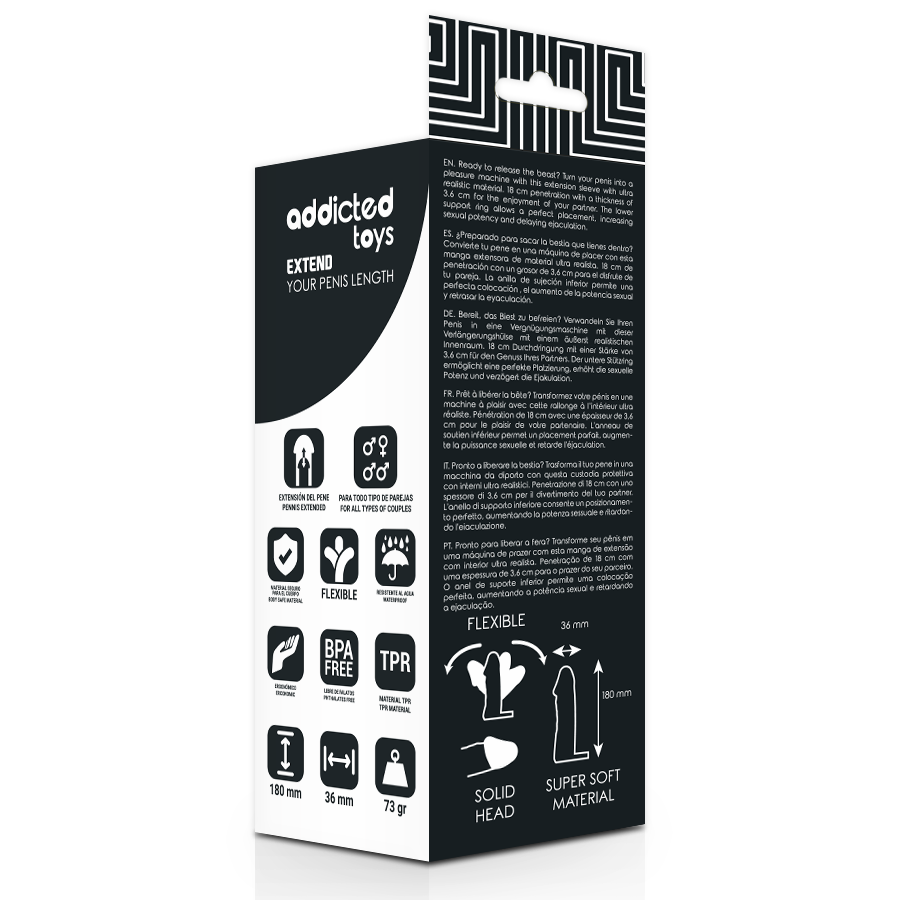 Giocattoli dipendenti extensiã “n pene (18cm)