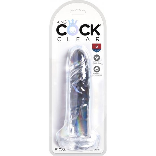 King cock clear 6 -dildo realista, trasparente -15,5 cm