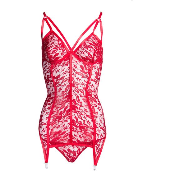 Gamba corpo floreale avenue con perizoma rosso